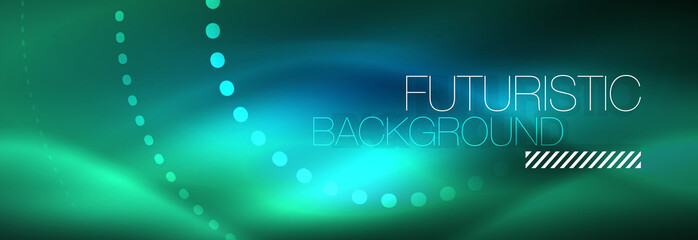 Glowing neon circle line dots, round line design, abstract style on black background. Neon abstract round circles Magic neon lights and glowing dots