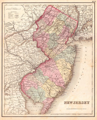 1857, Colton Map of New Jersey