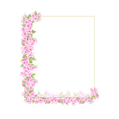 Cherry blossom,Wedding Watercolor Wreath, Bouquets,Frame Floral,Flowers arrangement decorate,Hand painted,isolated on white background, floral invitations, greeting card, DIY.