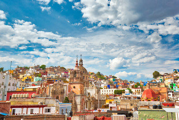 Guanajuato, Mexico, scenic colorful old town streets