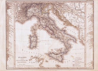 1862, Stieler Map of Italy