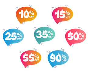 Sale, set of banners with hot numbers