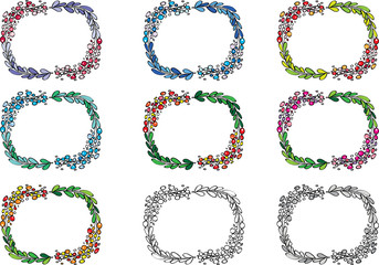 flower icon and logo sign border vector