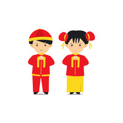  Chinese new year vector couple design traditional and lantern