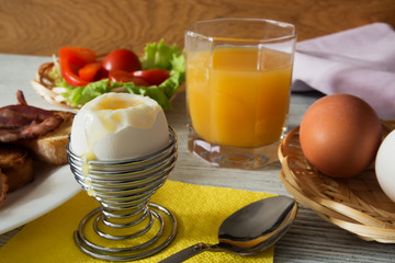 Breakfast with a soft-boiled egg