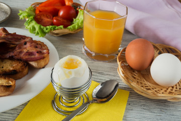 Breakfast with a soft-boiled egg