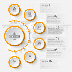 Abstract 3D Paper Infographics. Business template .Vector illustration