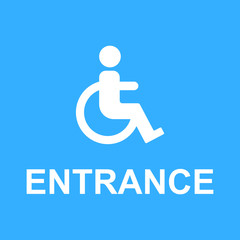 wheelchair access entrance sign vector