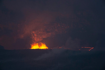 Eruption of Haremaumau crater,Volcano,Big Island,Hawaii
