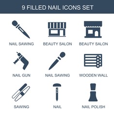 Fototapeta premium 9 nail icons