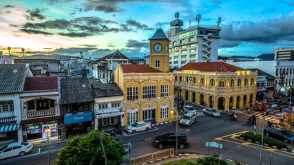 aerial view intersection in Phuket town