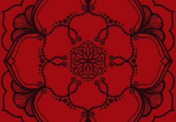 Abstract mandala graphic design and watercolor digital art painting for ancient geometric concept background