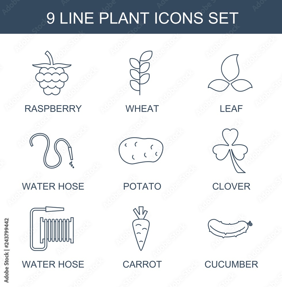 Wall mural plant icons