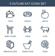 9 eat icons