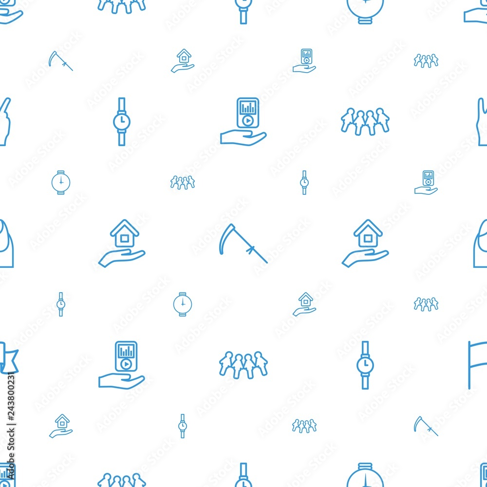 Poster hand icons pattern seamless white background