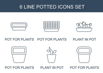6 potted icons