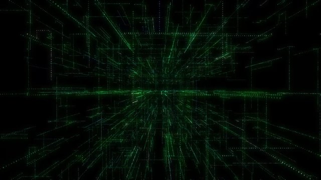 4K 3D Smart digital binary code with futuristic smart technology and connection network concept with seamless loop effect ..