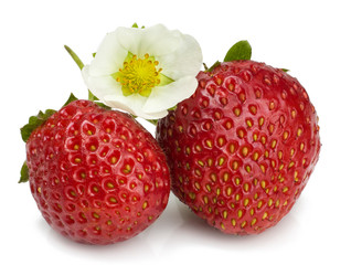 Strawberries isolated on white.