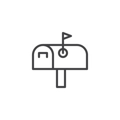 Mail box line icon. linear style sign for mobile concept and web design. Mailbox outline vector icon. Symbol, logo illustration. Pixel perfect vector graphics