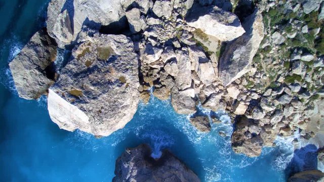 Aerial drone view of the beautiful Ionian island of Lefkas in Greece