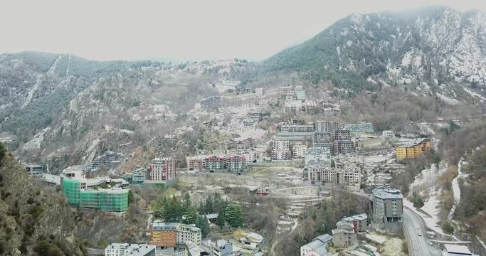 top view of the mountain town of andorra la vella, catalonia