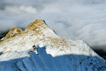 Small chapel just below the Pilatus peak in Swiss Alps