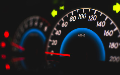 Speedometer in car