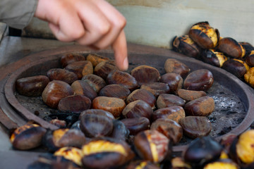 Roasting chestnuts in winter in Istanbul’s Istiklal Street