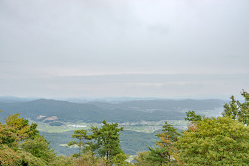 鬼ノ城からの総社平野の眺望