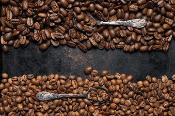 Roasted coffee beans background