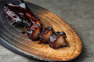 close up photo of chinese bbq pork
