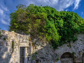 Fototapeta na wymiar City Wall in Porec, Istria, Croatia