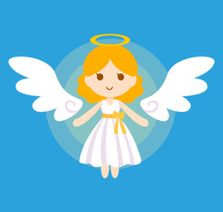 Cute angel bless vector illustration.