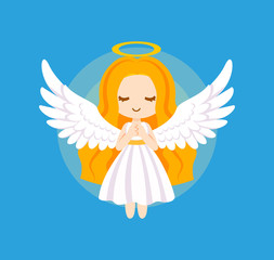 Cute angel bless vector illustration.