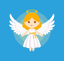 Cute angel bless vector illustration.