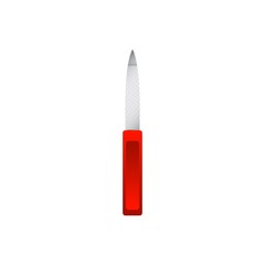 Illustration of nail file, red color. Vector