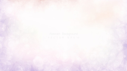 Abstract colorful bokeh and glowing spakling shining particles in random. Lighting effects of flash. Blurred vector background with light glare.