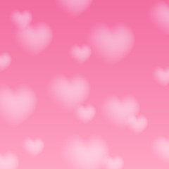 Valentines day background with blurred hearts