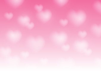 Valentines day background with blurred hearts