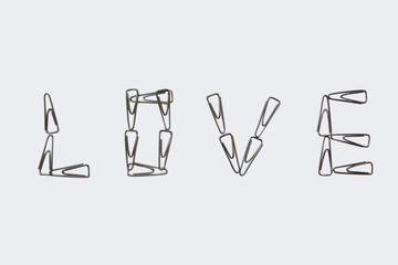 Love sign from clips.	