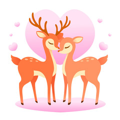 lover deer pink heart