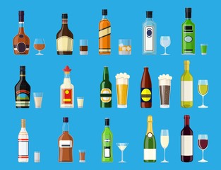 Alcohol drinks collection.