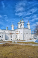 Dome St. George's monastery in Veliky Novgorod, orthodox Christian Church. The Orthodox religion of Russia. Monastery's oldest Church buildings in Russia in 1030 yr