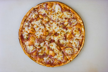 pizza with mushrooms and cheese