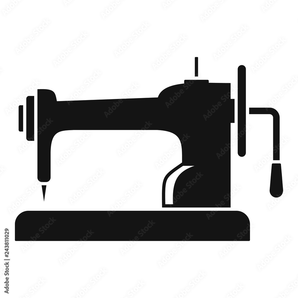 Poster retro sew machine icon. simple illustration of retro sew machine vector icon for web design isolated