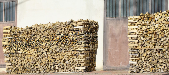 very large woodshed of a mountain house