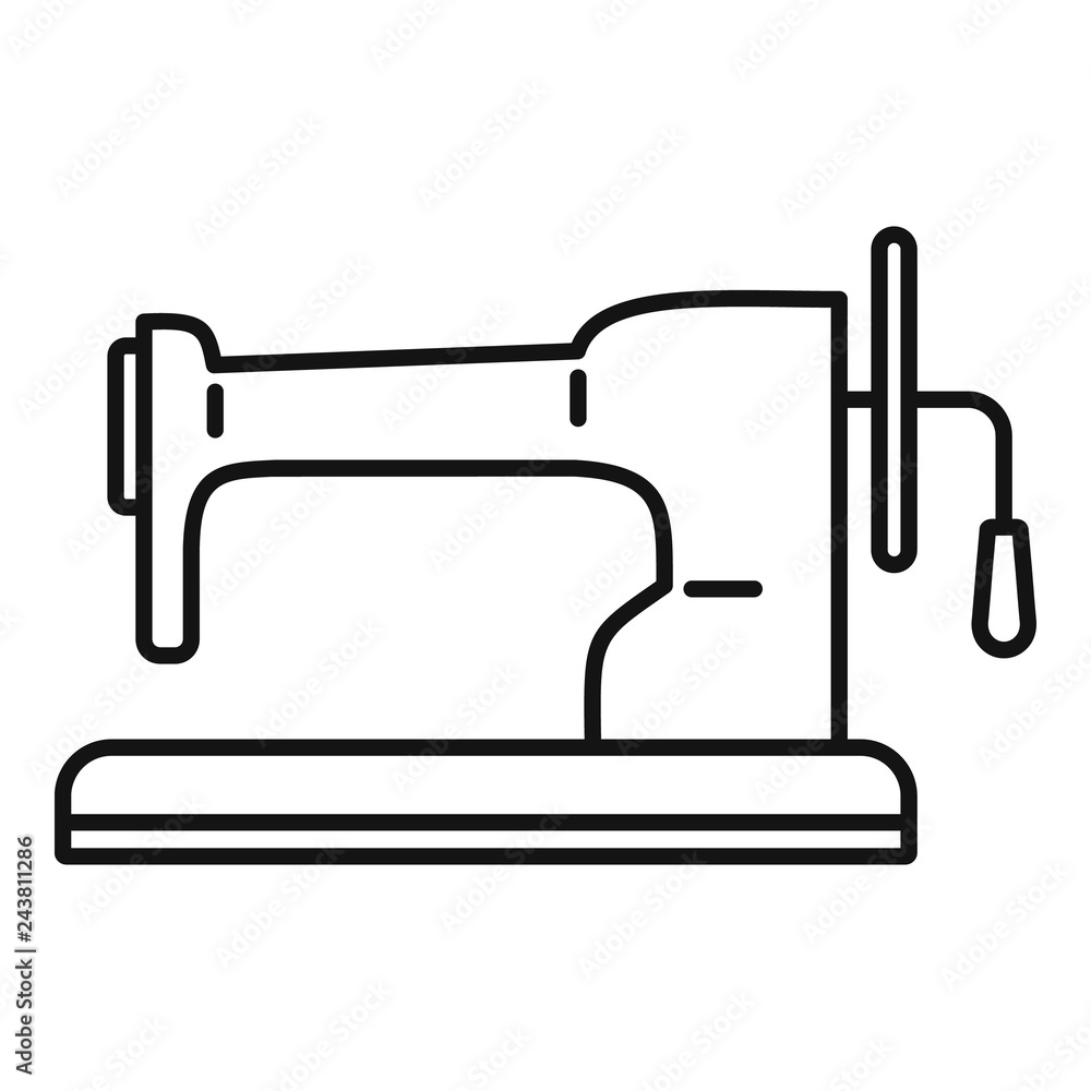 Poster retro sew machine icon. outline retro sew machine vector icon for web design isolated on white backg