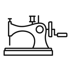 Vintage sew machine icon. Outline vintage sew machine vector icon for web design isolated on white background
