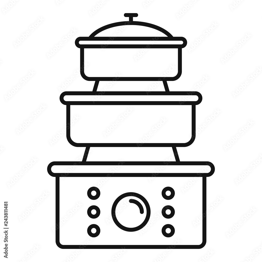 Poster cooker icon. outline cooker vector icon for web design isolated on white background