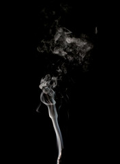 jet of smoke on a black background